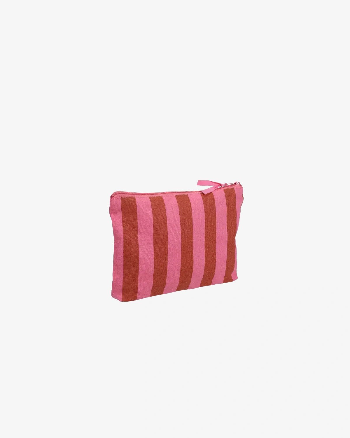 Kado Design - Kosmetiktasche aus Baumwolle • Pink/Braun gestreift - ROSA ECK