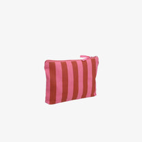 Kado Design - Kosmetiktasche aus Baumwolle • Pink/Braun gestreift - ROSA ECK