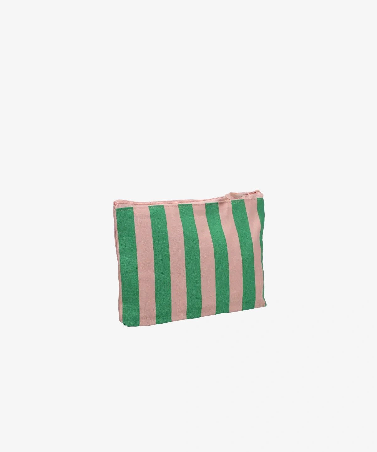 Kado Design - Kosmetiktasche aus Baumwolle • Rosa/Grün gestreift - ROSA ECK