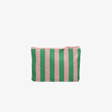 Kado Design - Kosmetiktasche aus Baumwolle • Rosa/Grün gestreift - ROSA ECK