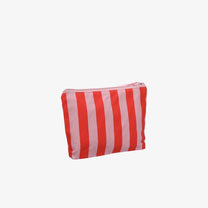Kado Design - Kosmetiktasche aus Baumwolle • Rosa/Rot gestreift - ROSA ECK
