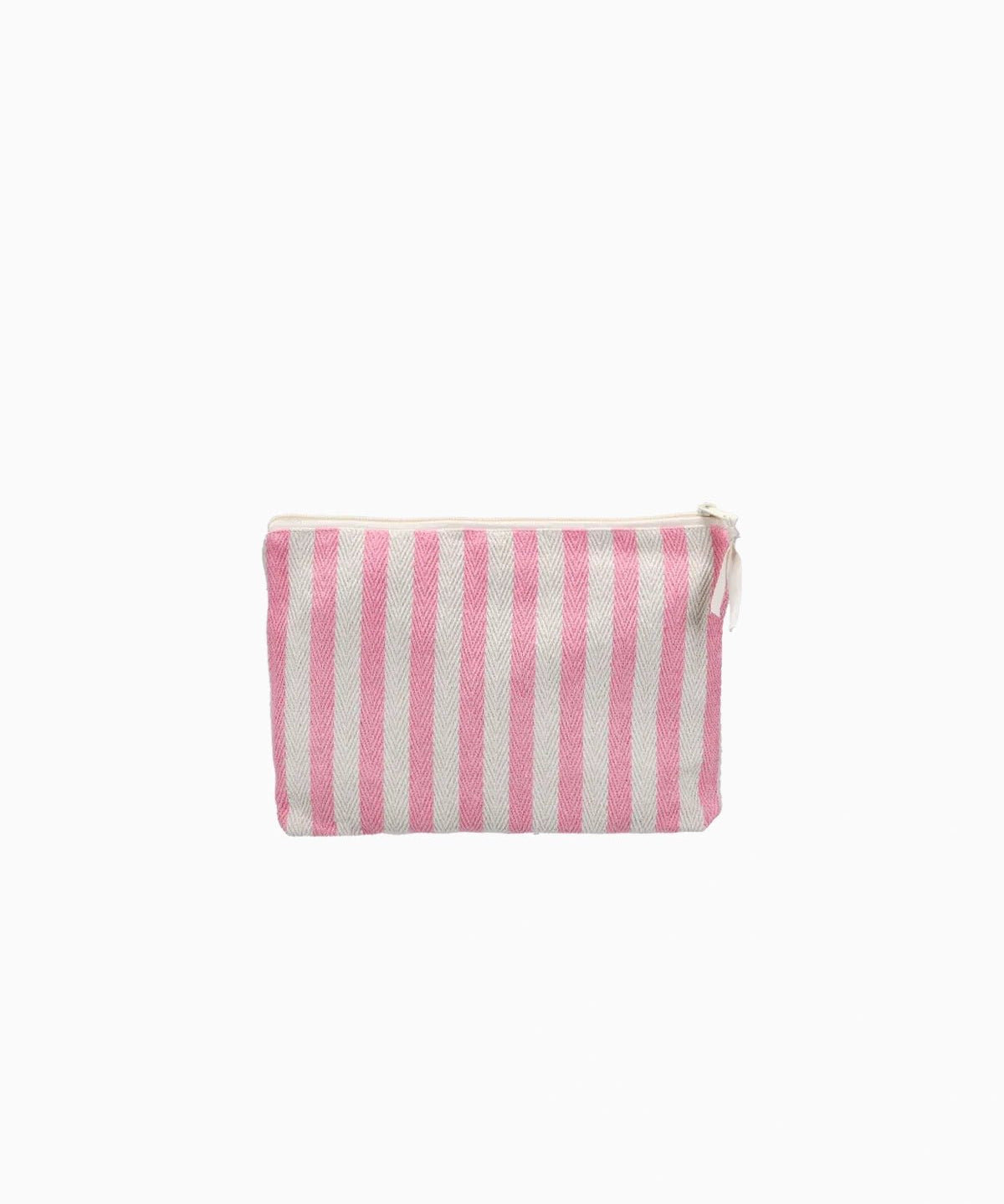 Kado Design - Kosmetiktasche Natur • Streifen Rosa - Kulturbeutel - ROSA ECK