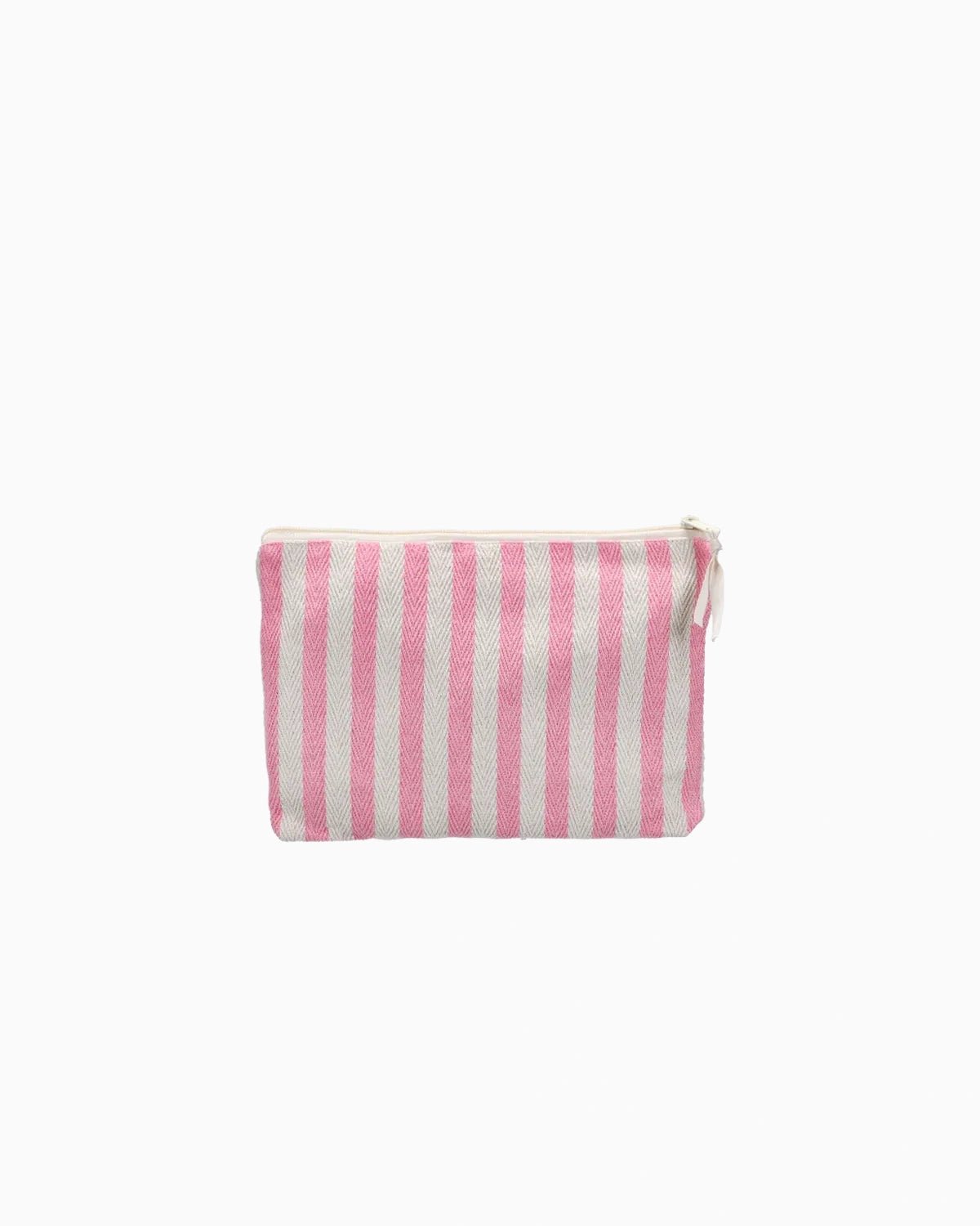 Kado Design - Kosmetiktasche Natur • Streifen Rosa - Kulturbeutel - ROSA ECK