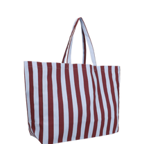 Kado Design - Strandtasche aus Baumwolle • Hellblau/Braun gestreift - Tasche - ROSA ECK Concept Store