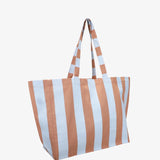 Kado Design - Strandtasche • Hellblau/Karamell gestreift - ROSA ECK