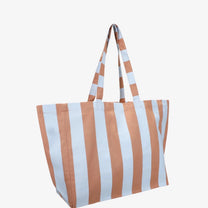 Kado Design - Strandtasche • Hellblau/Karamell gestreift - ROSA ECK