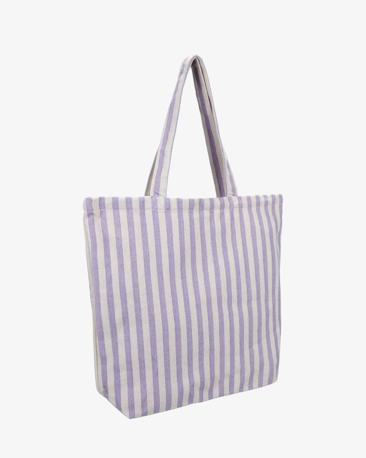 Kado Design - Strandtasche • Natur Streifen Lila - ROSA ECK