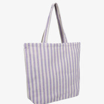 Kado Design - Strandtasche • Natur Streifen Lila - ROSA ECK