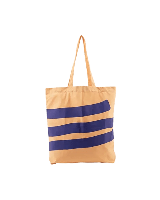 Kado Design - Tragetasche aus Baumwolle • Aprikose/Blau kariert - Tasche - ROSA ECK Concept Store