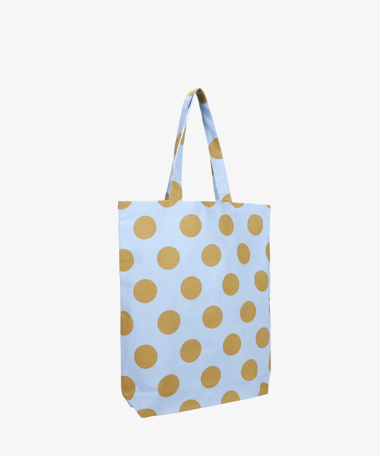 Kado Design - Tragetasche aus Baumwolle • Hellblau/Curry gepunktet - ROSA ECK