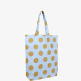 Kado Design - Tragetasche aus Baumwolle • Hellblau/Curry gepunktet - ROSA ECK