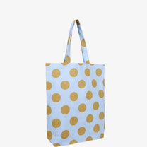 Kado Design - Tragetasche aus Baumwolle • Hellblau/Curry gepunktet - ROSA ECK