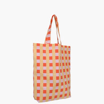 Kado Design - Tragetasche aus Baumwolle • Orange/Gelb/Rosa kariert - Tasche - ROSA ECK Concept Store