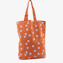 Kado Design - Tragetasche aus Baumwolle • Orange/Hellblau gepunktet - ROSA ECK
