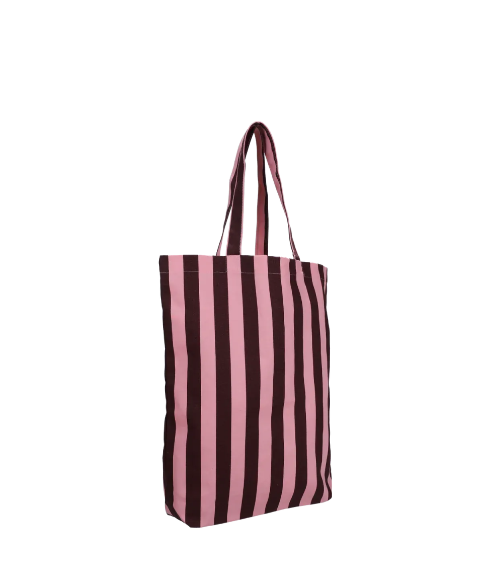 Kado Design - Tragetasche aus Baumwolle • Pink/Braun gestreift - Tasche - ROSA ECK Concept Store