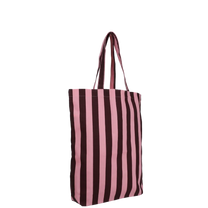 Kado Design - Tragetasche aus Baumwolle • Pink/Braun gestreift - Tasche - ROSA ECK Concept Store