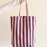 Kado Design - Tragetasche aus Baumwolle • Pink/Braun gestreift - Tasche - ROSA ECK Concept Store