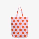 Kado Design - Tragetasche aus Baumwolle • Rosa/Orange gepunktet - ROSA ECK