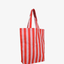 Kado Design - Tragetasche aus Baumwolle • Rot/Rosa gestreift - ROSA ECK