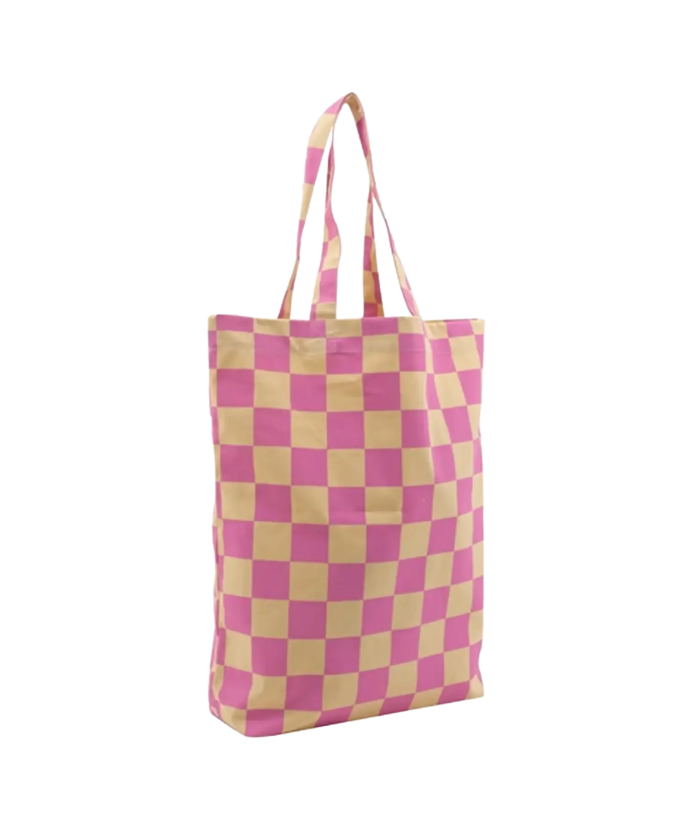 Kado Design - Tragetasche aus Baumwolle • Vanille/Rosa kariert - Tasche - ROSA ECK Concept Store