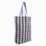 Kado Design - Tragetasche aus Baumwolle • Wavy Hellblau + Olivgrün - Tasche - ROSA ECK