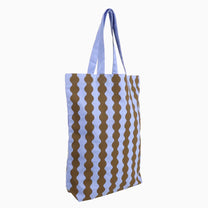 Kado Design - Tragetasche aus Baumwolle • Wavy Hellblau + Olivgrün - Tasche - ROSA ECK