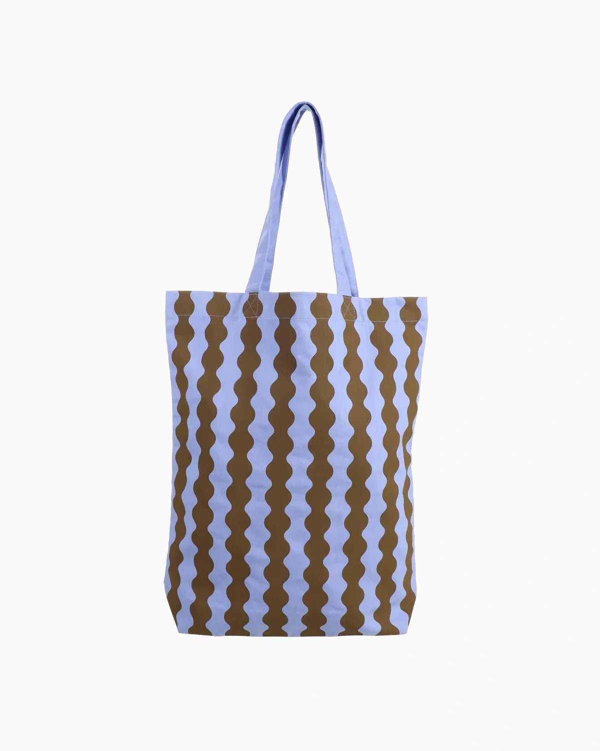 Kado Design - Tragetasche aus Baumwolle • Wavy Hellblau + Olivgrün - Tasche - ROSA ECK