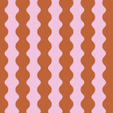 Kado Design - Tragetasche aus Baumwolle • Wavy Pink + Braun - Tasche - ROSA ECK
