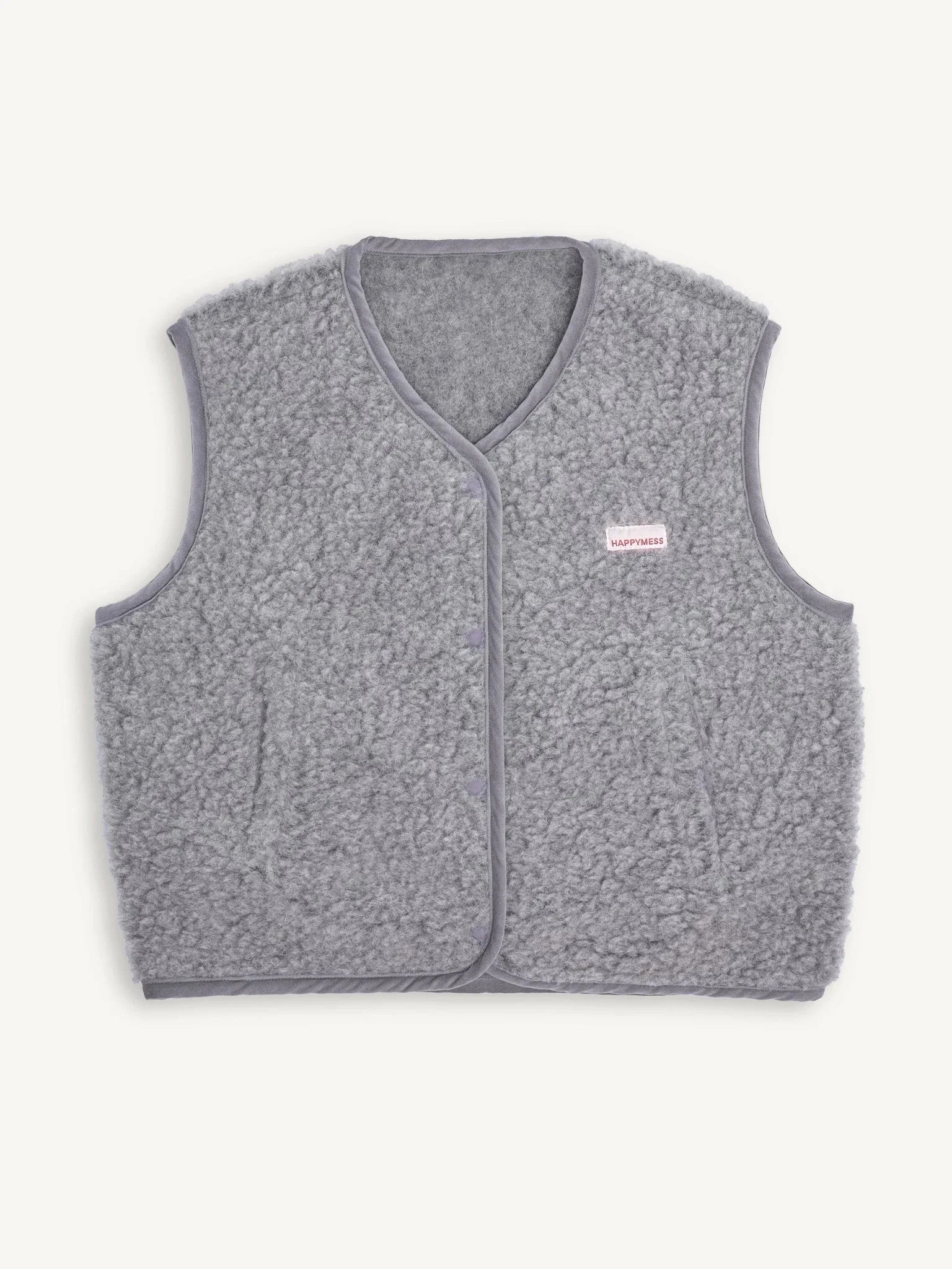 Happymess Merino Weste Stone Grey