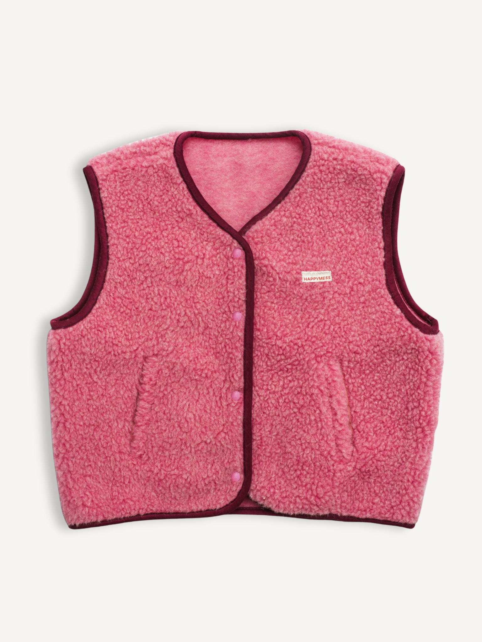 Happymess Merino Weste Dusty Pink