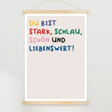 KinderStärken - DU BIST STARK 50x70cm Poster - ROSA ECK