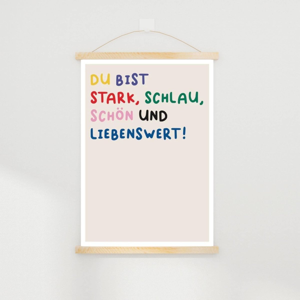 KinderStärken - STARK, SCHLAU, SCHÖN UND LIEBENSWERT Poster (30 x 40 cm) - ROSA ECK - Bunt, Papier, Weiß