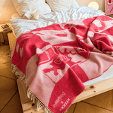 KLEKKS - KLEKKS × donpriggos NO. 33 Wolldecke • Rot/Rosa - ROSA ECK