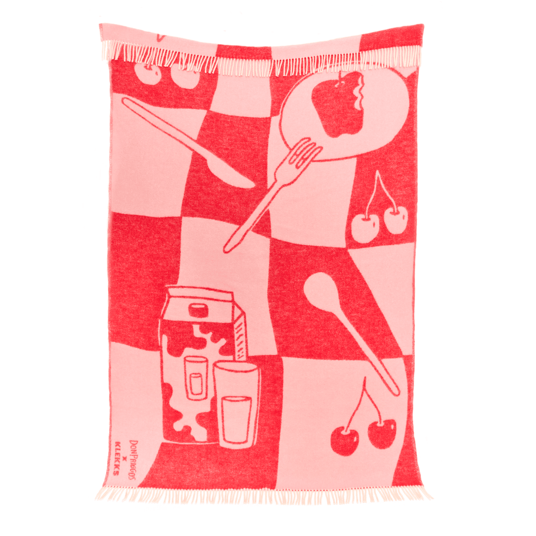 KLEKKS - KLEKKS × donpriggos NO. 33 Wolldecke • Rot/Rosa - ROSA ECK