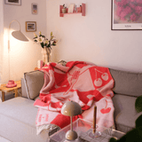 KLEKKS - KLEKKS × donpriggos NO. 33 Wolldecke • Rot/Rosa - ROSA ECK