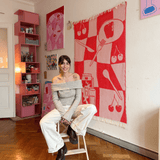 KLEKKS - KLEKKS × donpriggos NO. 33 Wolldecke • Rot/Rosa - ROSA ECK