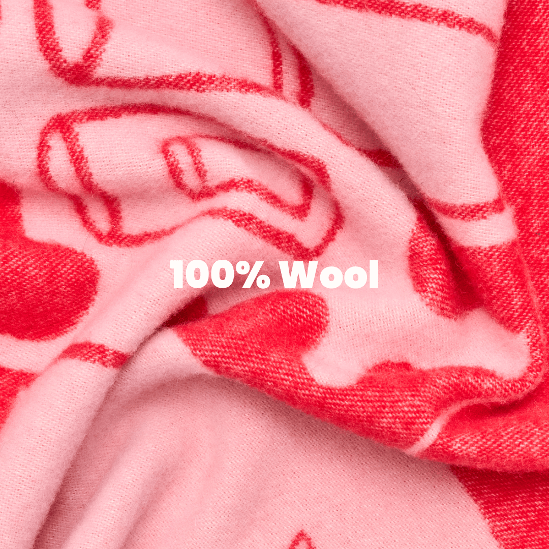 KLEKKS - KLEKKS × donpriggos NO. 33 Wolldecke • Rot/Rosa - ROSA ECK