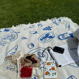 KLEKKS - KLEKKS NO. 16 Leichte Baumwolldecke in Blau - Sofadecke - ROSA ECK