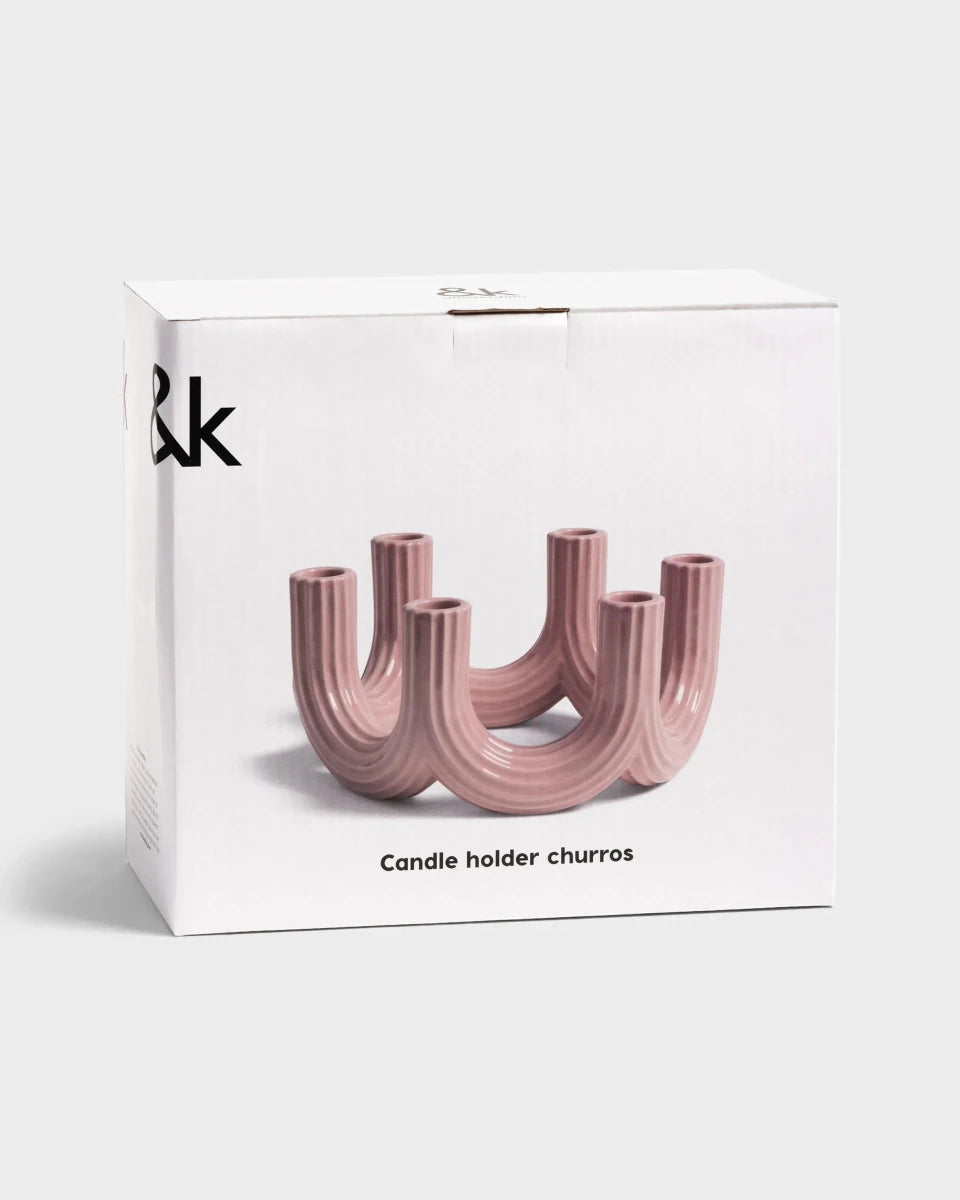 &Klevering - CHURROS Kerzenhalter • Rosa - ROSA ECK