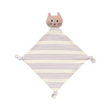 Lässig - TINY TEAM Schmusetuch aus Bio-Baumwolle • Katze - ROSA ECK