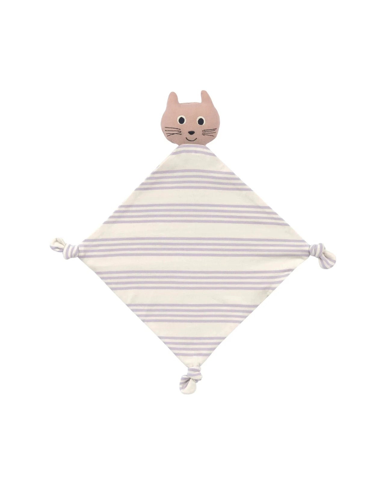 Lässig - TINY TEAM Schmusetuch aus Bio-Baumwolle • Katze - ROSA ECK