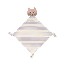 Lässig - TINY TEAM Schmusetuch aus Bio-Baumwolle • Katze - ROSA ECK