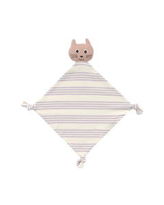 Lässig - TINY TEAM Schmusetuch aus Bio-Baumwolle • Katze - ROSA ECK