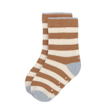 Lässig - Anti - Rutsch - Socken für Kinder • Hellblau/Karamell - ROSA ECK