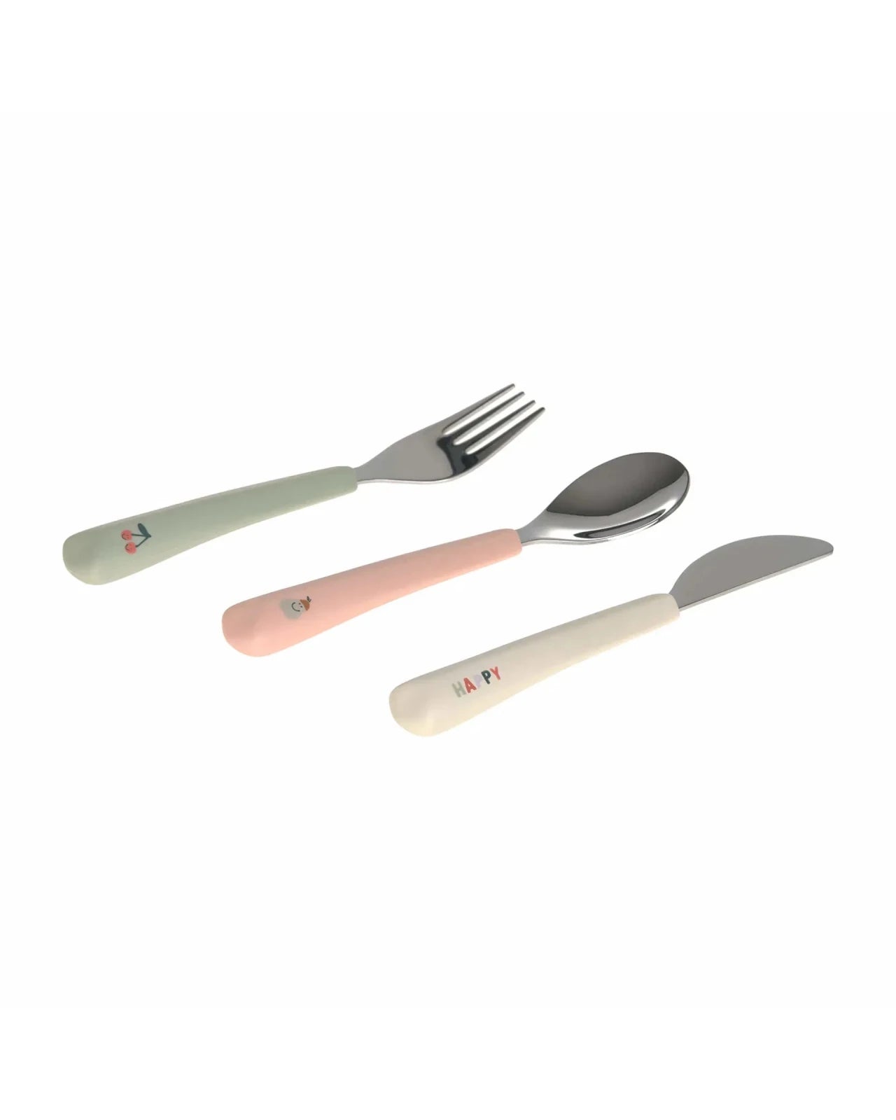 Lässig - HAPPY FRUITS Kinder - Besteck mit Silikongriff • Kirsche - ROSA ECK