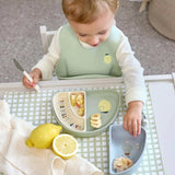 Lässig - HAPPY FRUITS Kinder - Teller mit Unterteilung • Zitrone - ROSA ECK