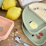 Lässig - HAPPY FRUITS Kinder - Teller mit Unterteilung • Zitrone - ROSA ECK