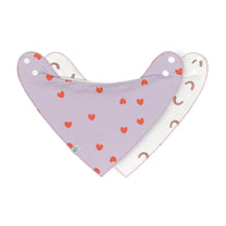 Lässig - HAPPY RASCALS Baby - Lätzchen Dreieckstuch • Herz - ROSA ECK