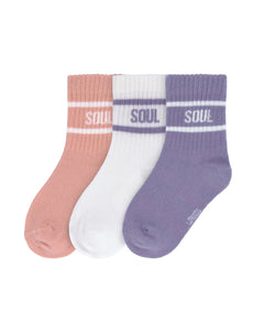 Lässig - Socken für Kinder (3er Set) • Pfirsich/Flieder - ROSA ECK