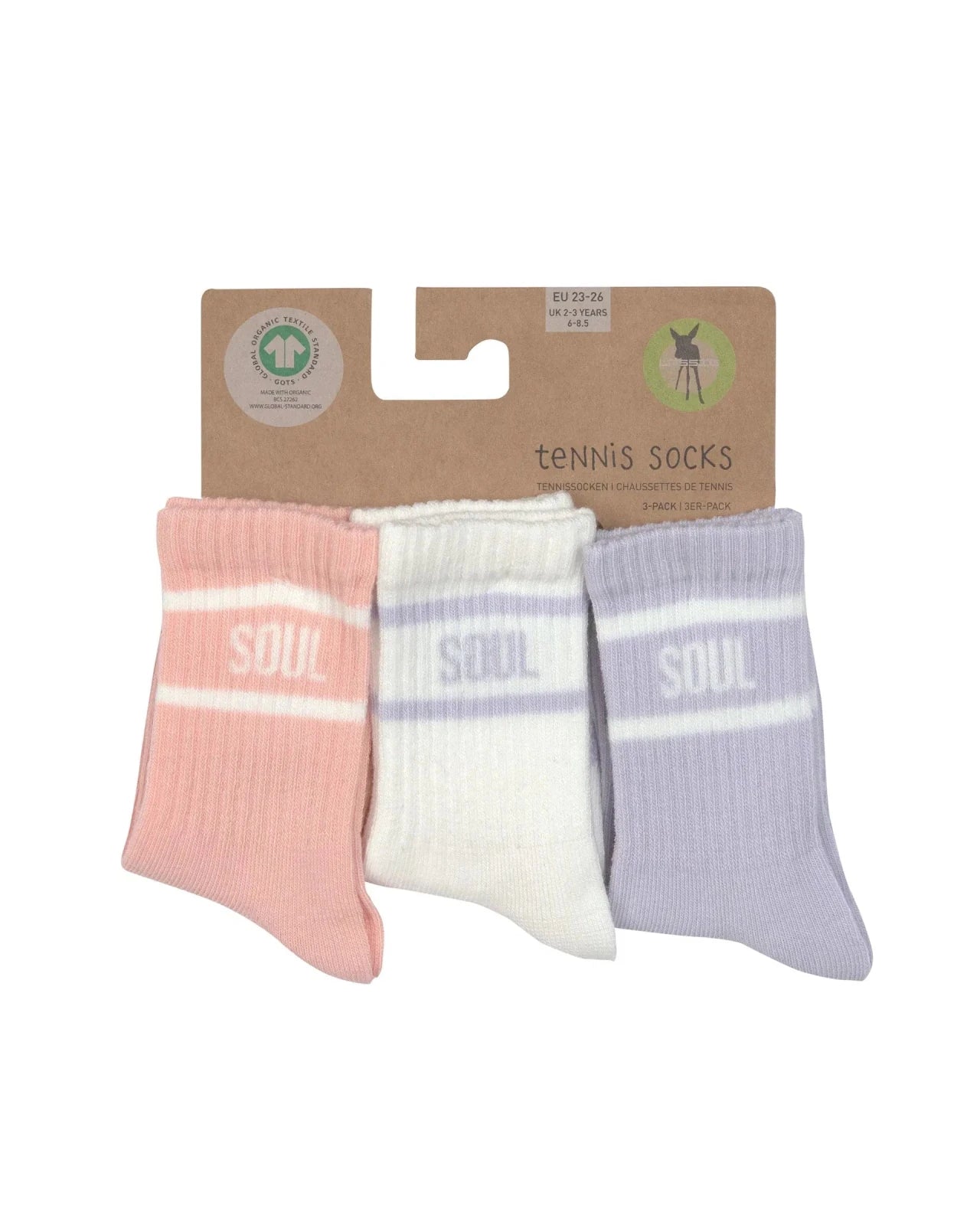 Lässig - Socken für Kinder (3er Set) • Pfirsich/Flieder - ROSA ECK